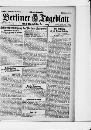 Berliner Tageblatt und Handels-Zeitung vom 12.11.1921