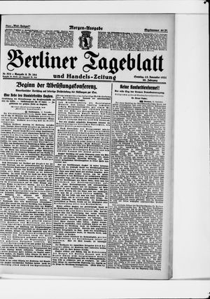Berliner Tageblatt und Handels-Zeitung vom 13.11.1921