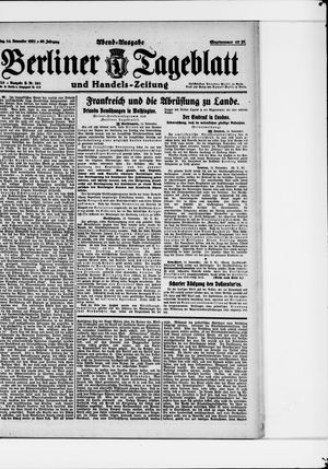 Berliner Tageblatt und Handels-Zeitung vom 14.11.1921