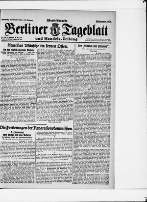 Berliner Tageblatt und Handels-Zeitung vom 17.11.1921