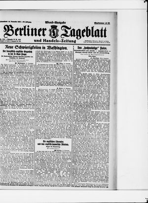 Berliner Tageblatt und Handels-Zeitung vom 19.11.1921