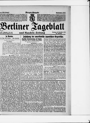 Berliner Tageblatt und Handels-Zeitung on Nov 20, 1921