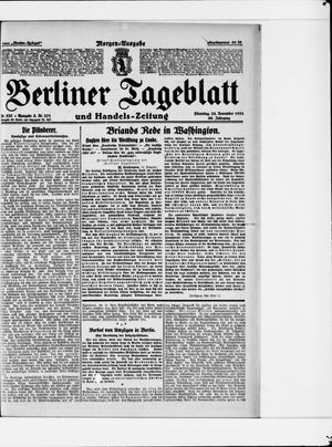 Berliner Tageblatt und Handels-Zeitung vom 22.11.1921