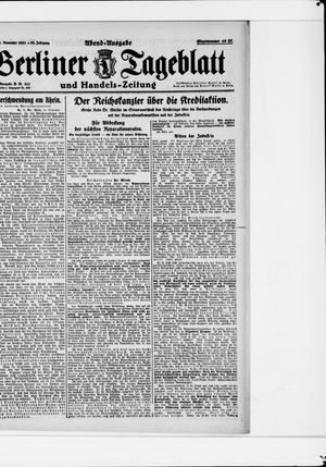 Berliner Tageblatt und Handels-Zeitung on Nov 22, 1921