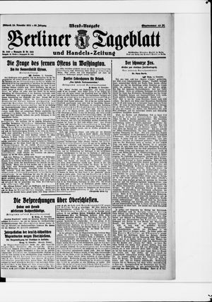 Berliner Tageblatt und Handels-Zeitung vom 23.11.1921