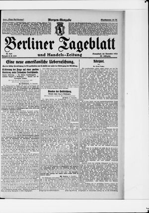 Berliner Tageblatt und Handels-Zeitung vom 26.11.1921