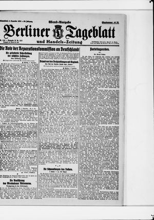 Berliner Tageblatt und Handels-Zeitung vom 03.12.1921