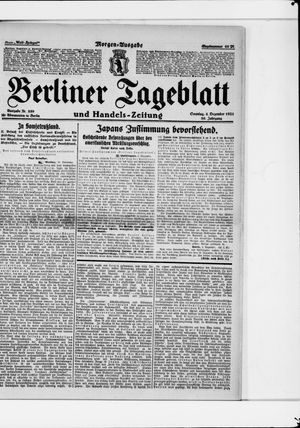 Berliner Tageblatt und Handels-Zeitung vom 04.12.1921