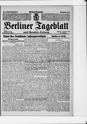 Berliner Tageblatt und Handels-Zeitung vom 07.12.1921