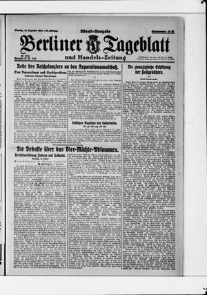 Berliner Tageblatt und Handels-Zeitung vom 13.12.1921