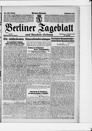 Berliner Tageblatt und Handels-Zeitung vom 15.12.1921