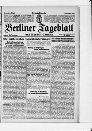 Berliner Tageblatt und Handels-Zeitung on Dec 15, 1921