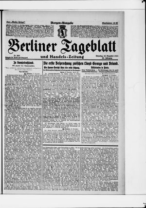 Berliner Tageblatt und Handels-Zeitung vom 20.12.1921