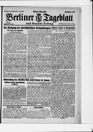 Berliner Tageblatt und Handels-Zeitung vom 22.12.1921