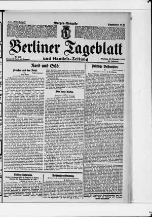 Berliner Tageblatt und Handels-Zeitung vom 25.12.1921