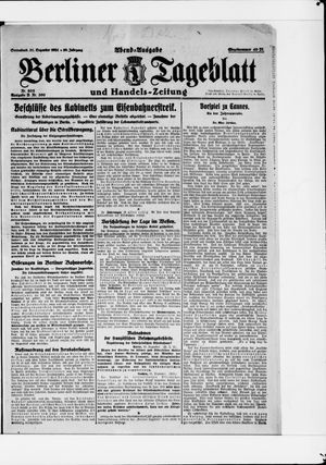 Berliner Tageblatt und Handels-Zeitung vom 31.12.1921