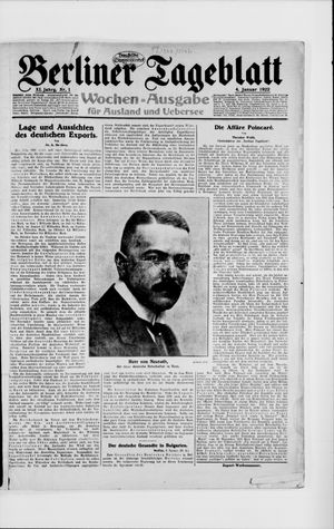 Berliner Tageblatt und Handels-Zeitung on Jan 4, 1922