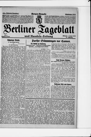 Berliner Tageblatt und Handels-Zeitung vom 04.01.1922