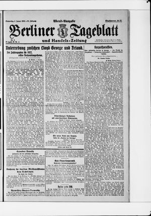 Berliner Tageblatt und Handels-Zeitung vom 05.01.1922