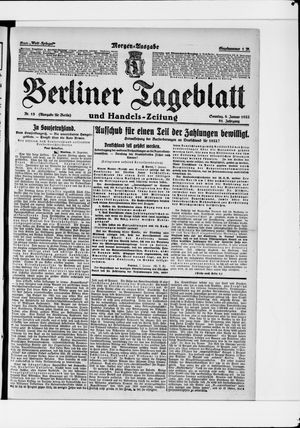 Berliner Tageblatt und Handels-Zeitung vom 08.01.1922