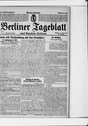 Berliner Tageblatt und Handels-Zeitung vom 11.01.1922