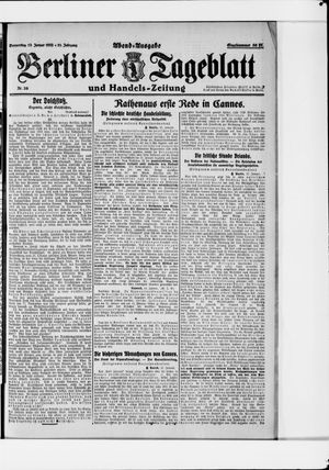 Berliner Tageblatt und Handels-Zeitung on Jan 12, 1922