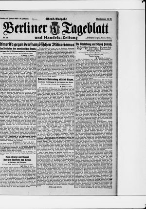 Berliner Tageblatt und Handels-Zeitung on Jan 17, 1922