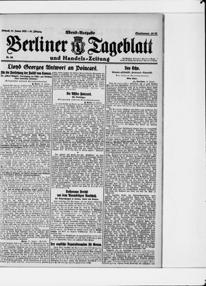 Berliner Tageblatt und Handels-Zeitung on Jan 18, 1922