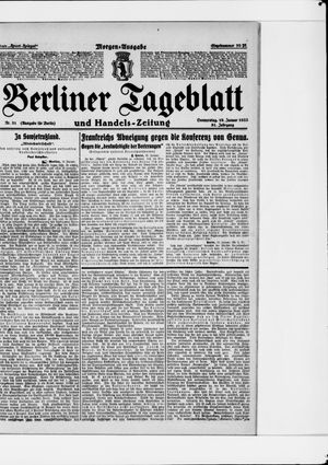 Berliner Tageblatt und Handels-Zeitung vom 19.01.1922