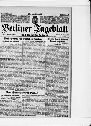 Berliner Tageblatt und Handels-Zeitung on Jan 22, 1922