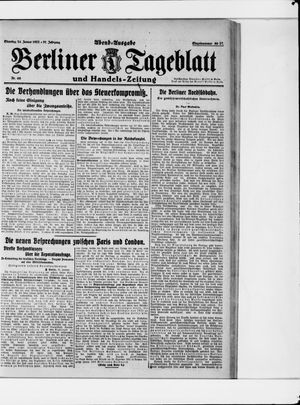 Berliner Tageblatt und Handels-Zeitung vom 24.01.1922