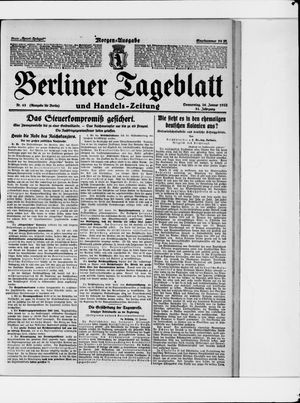 Berliner Tageblatt und Handels-Zeitung vom 26.01.1922