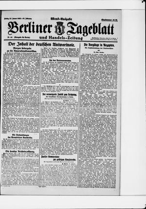 Berliner Tageblatt und Handels-Zeitung on Jan 27, 1922