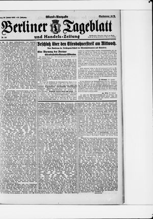 Berliner Tageblatt und Handels-Zeitung vom 30.01.1922
