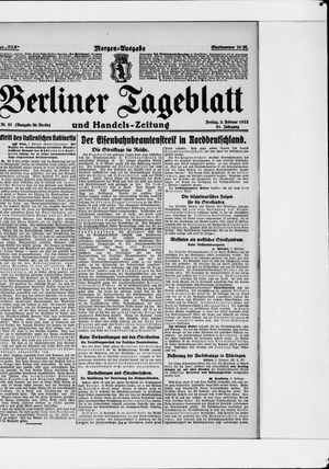 Berliner Tageblatt und Handels-Zeitung on Feb 3, 1922