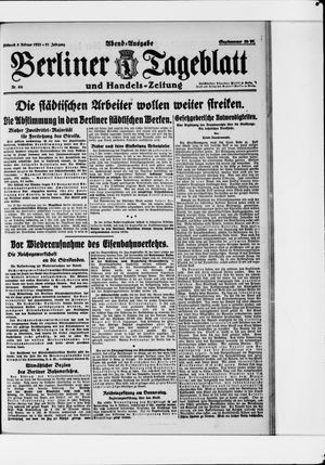 Berliner Tageblatt und Handels-Zeitung vom 08.02.1922