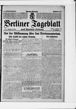 Berliner Tageblatt und Handels-Zeitung on Feb 15, 1922