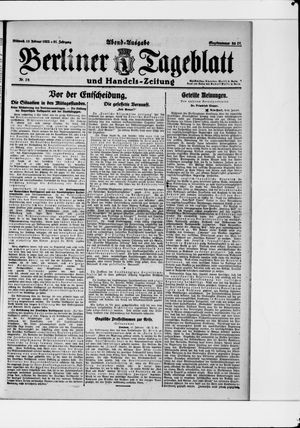 Berliner Tageblatt und Handels-Zeitung on Feb 15, 1922