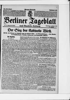 Berliner Tageblatt und Handels-Zeitung vom 16.02.1922