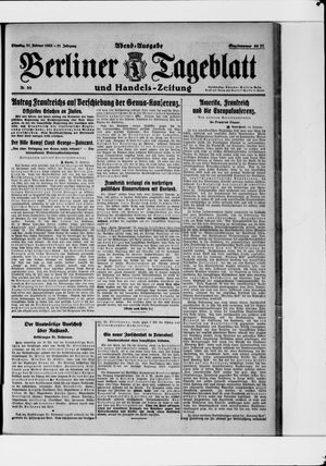 Berliner Tageblatt und Handels-Zeitung on Feb 21, 1922