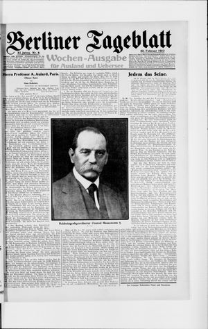 Berliner Tageblatt und Handels-Zeitung vom 22.02.1922