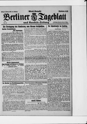 Berliner Tageblatt und Handels-Zeitung vom 24.02.1922