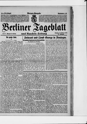 Berliner Tageblatt und Handels-Zeitung vom 26.02.1922