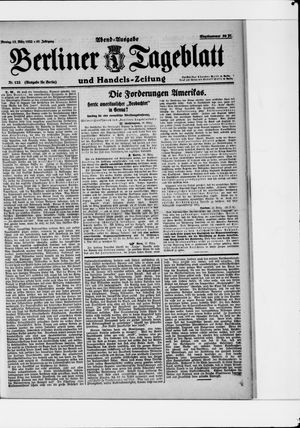Berliner Tageblatt und Handels-Zeitung vom 13.03.1922