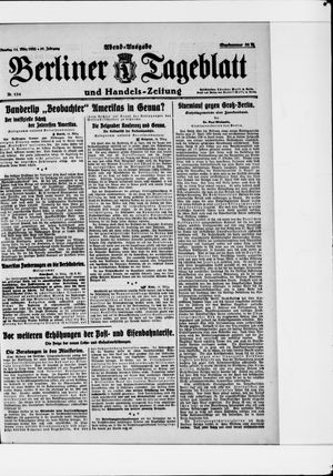 Berliner Tageblatt und Handels-Zeitung vom 14.03.1922