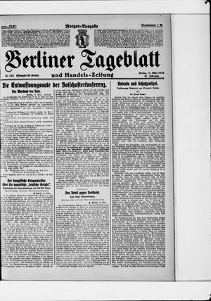 Berliner Tageblatt und Handels-Zeitung on Mar 17, 1922