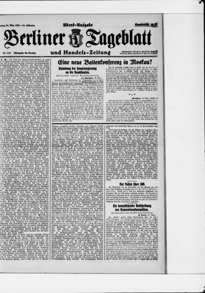Berliner Tageblatt und Handels-Zeitung on Mar 20, 1922