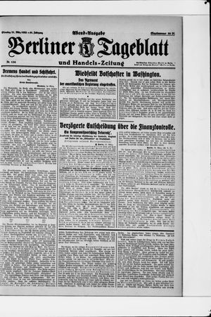 Berliner Tageblatt und Handels-Zeitung vom 21.03.1922