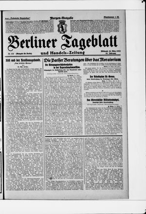 Berliner Tageblatt und Handels-Zeitung vom 22.03.1922