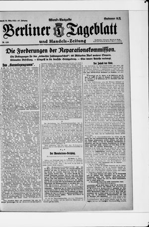 Berliner Tageblatt und Handels-Zeitung vom 22.03.1922